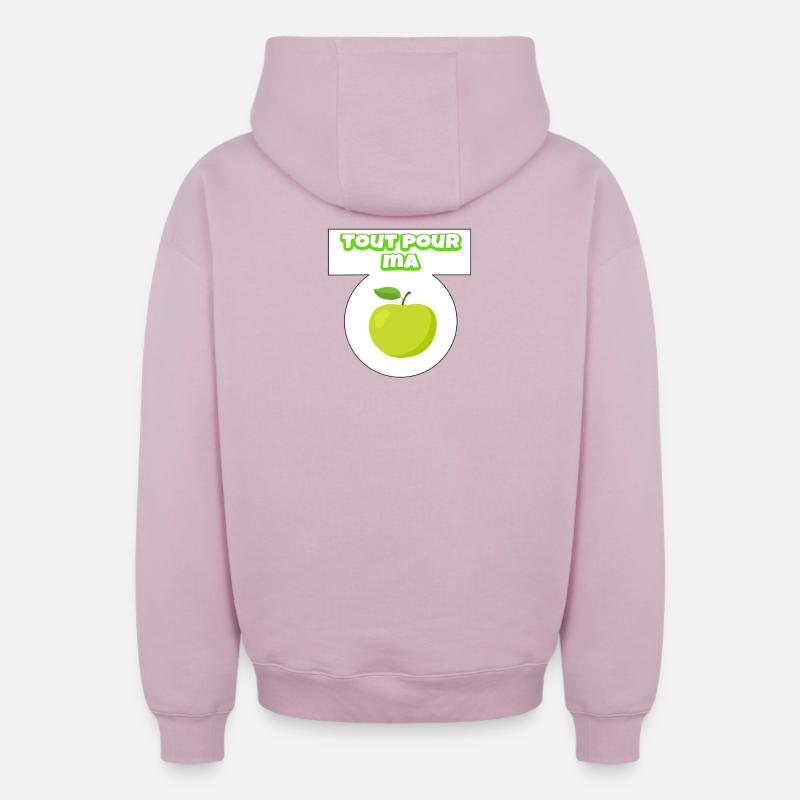 Tout pour ma pomme - Sweat à capuche unisexe zippé oversize épais SPREAD - rose poudré