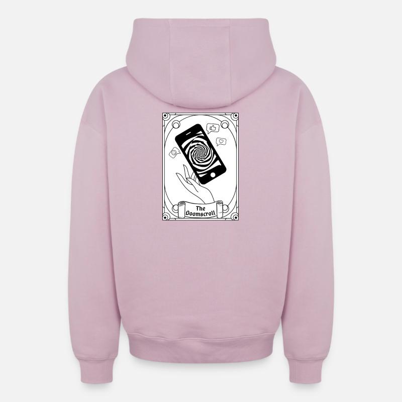 Doomscroll Brainrot Smartphone Tarot - Oversized Heavyweight Unisex Zip Hoodie - Altrosa