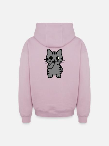 tigerkatze-steht-dreifarbig - Oversized Heavyweight Unisex Zip Hoodie - Altrosa