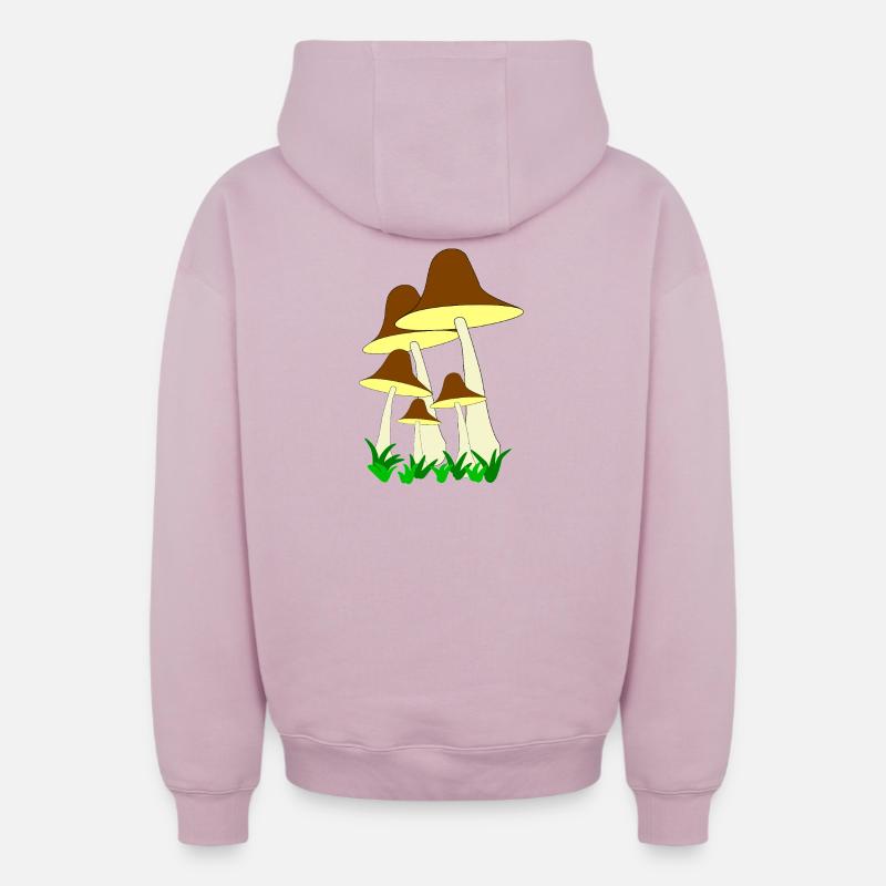 Mycètes - Sweat à capuche unisexe zippé oversize épais SPREAD - rose poudré