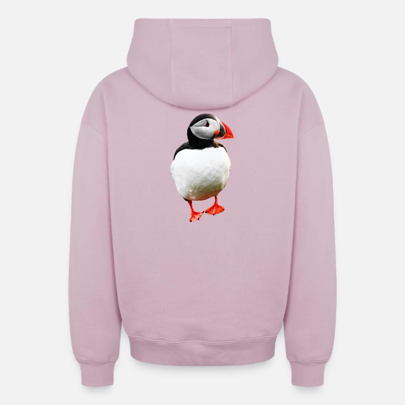 Macareux - Sweat à capuche unisexe zippé oversize épais SPREAD - rose poudré