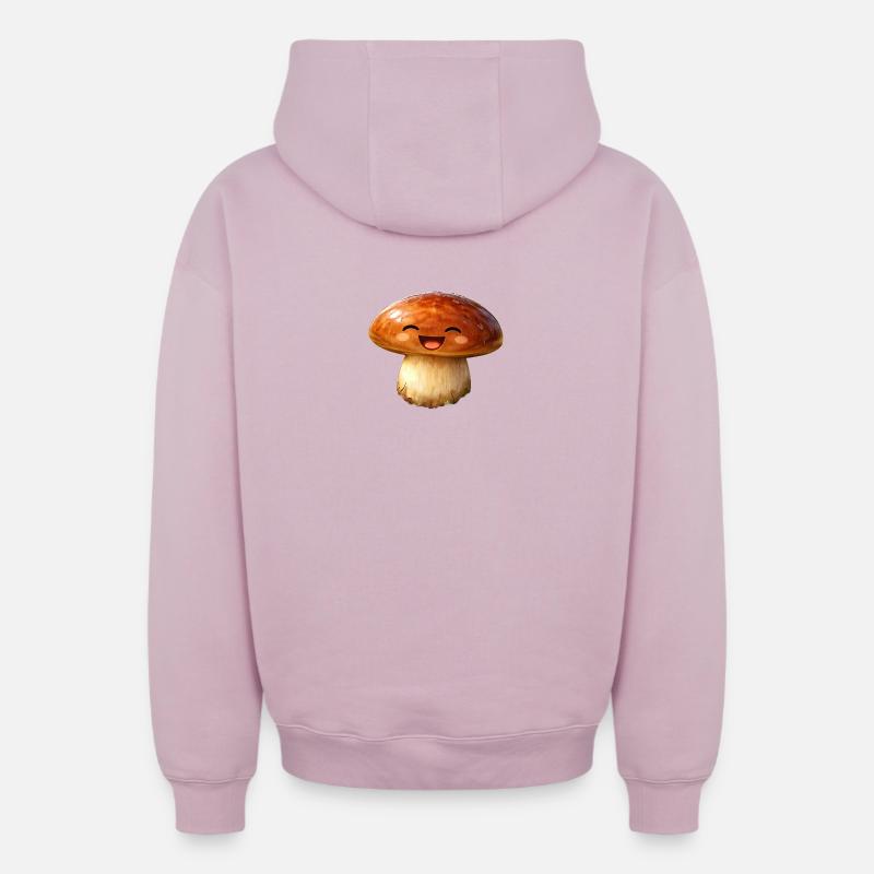Champignon beurre de la taïga - Sweat à capuche unisexe zippé oversize épais SPREAD - rose poudré