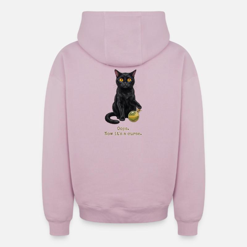 Oups, maintenant c’est une malédiction - Sweat à capuche unisexe zippé oversize épais SPREAD - rose poudré