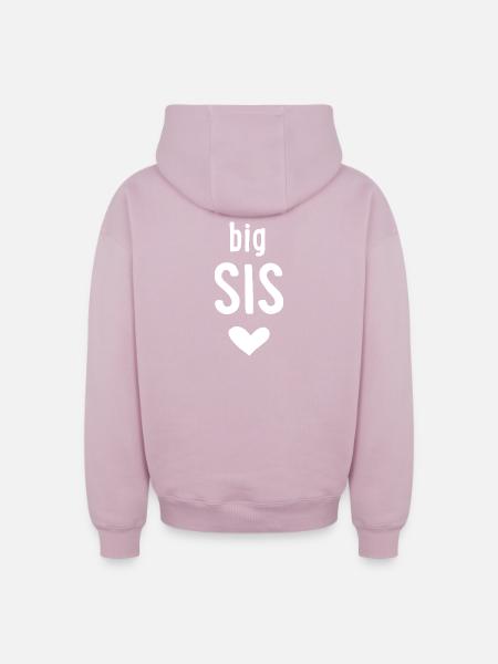 big sis - Oversized Heavyweight Unisex Zip Hoodie - dusky pink