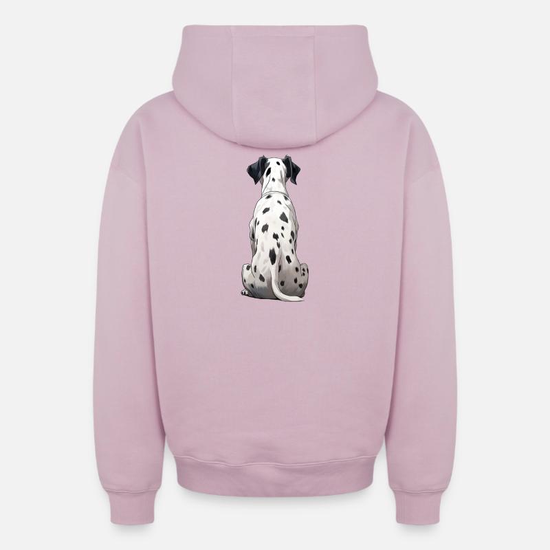 Dalmate - Sweat à capuche unisexe zippé oversize épais SPREAD - rose poudré