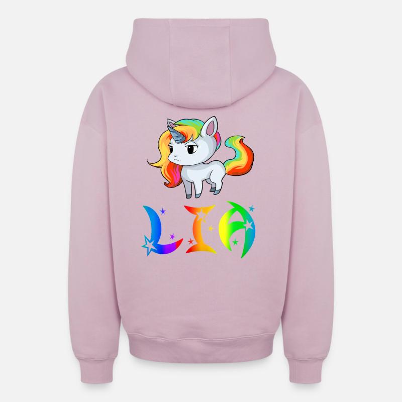 Lia Einhorn - Sweat à capuche unisexe zippé oversize épais SPREAD - rose poudré