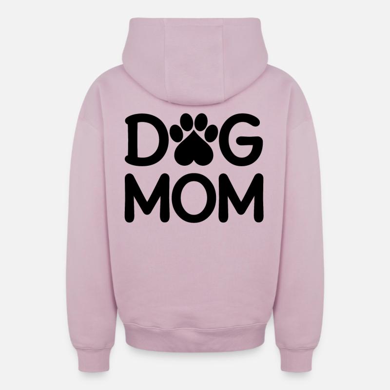 Maman chien - Sweat à capuche unisexe zippé oversize épais SPREAD - rose poudré