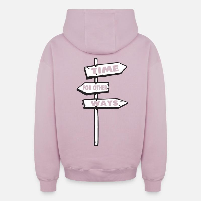 Temps pour d'autres moyens - Sweat à capuche unisexe zippé oversize épais SPREAD - rose poudré