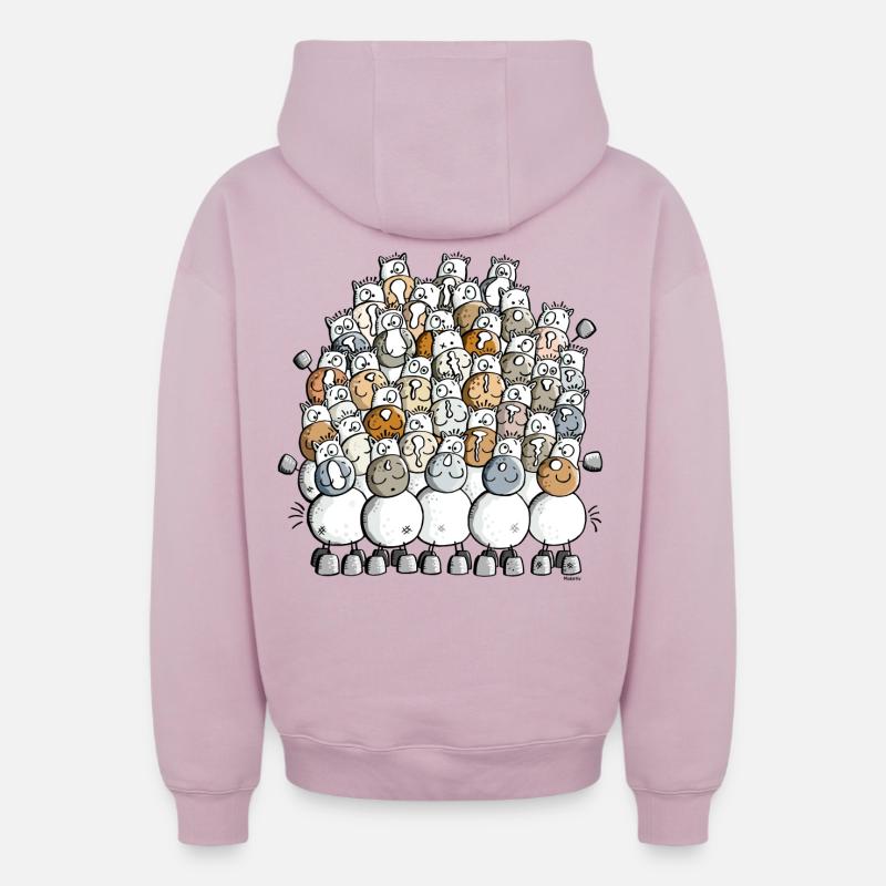 Le Tas De Chevaux - Cheval - Sweat à capuche unisexe zippé oversize épais SPREAD - rose poudré