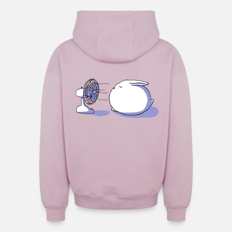 Trop chaud ! - Sweat à capuche unisexe zippé oversize épais SPREAD - rose poudré