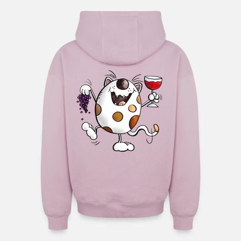 Mignon chat comique - Sweat à capuche unisexe zippé oversize épais SPREAD - rose poudré