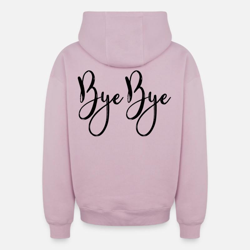 Bye bye - Sweat à capuche unisexe zippé oversize épais SPREAD - rose poudré