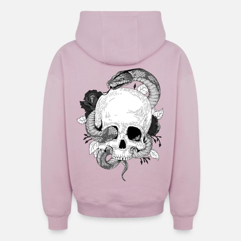 pyton 1 - Sweat à capuche unisexe zippé oversize épais SPREAD - rose poudré