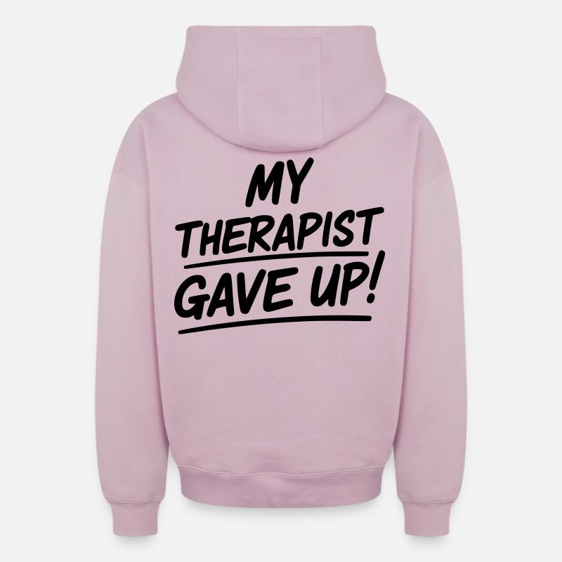 Mon thérapeute a abandonné - Sweat à capuche unisexe zippé oversize épais SPREAD - rose poudré