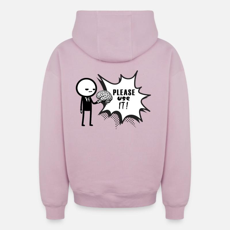 pls_use_it - Sweat à capuche unisexe zippé oversize épais SPREAD - rose poudré