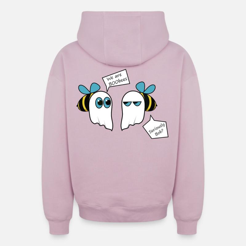 Booooobees - Sweat à capuche unisexe zippé oversize épais SPREAD - rose poudré