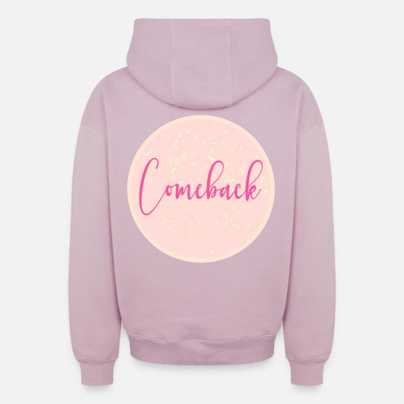 revenir - Sweat à capuche unisexe zippé oversize épais SPREAD - rose poudré