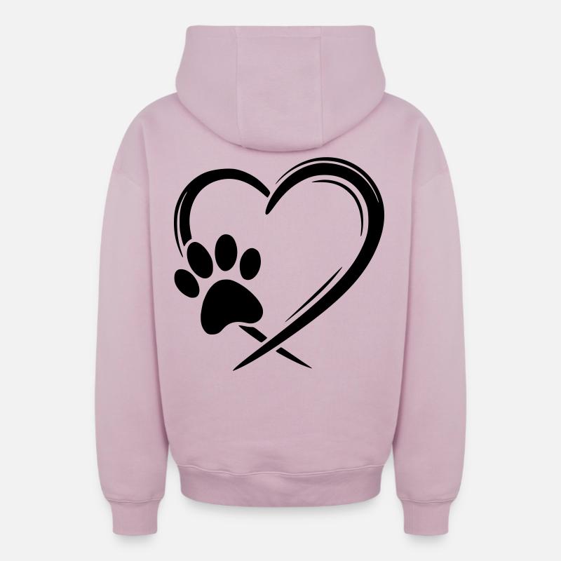 Patte Coeur - Sweat à capuche unisexe zippé oversize épais SPREAD - rose poudré