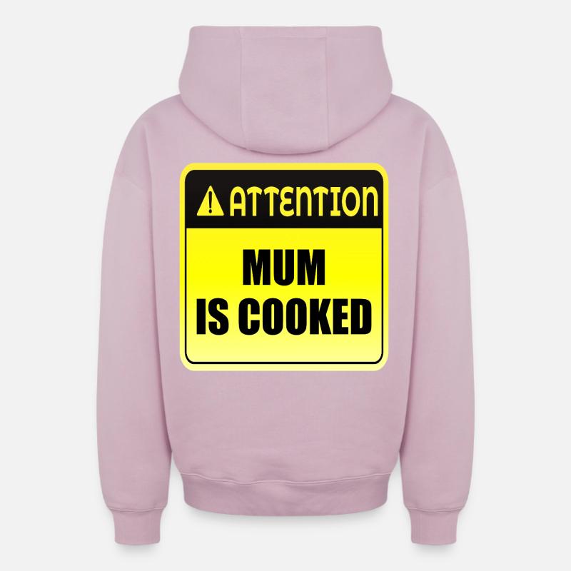 Humeur de maman - Sweat à capuche unisexe zippé oversize épais SPREAD - rose poudré