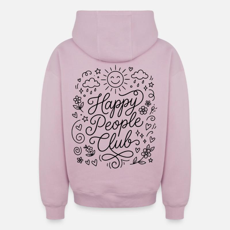 Club des Gens Heureux - Sweat à capuche unisexe zippé oversize épais SPREAD - rose poudré