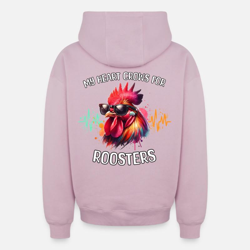 Ligne du Cœur du Coq - Sweat à capuche unisexe zippé oversize épais SPREAD - rose poudré