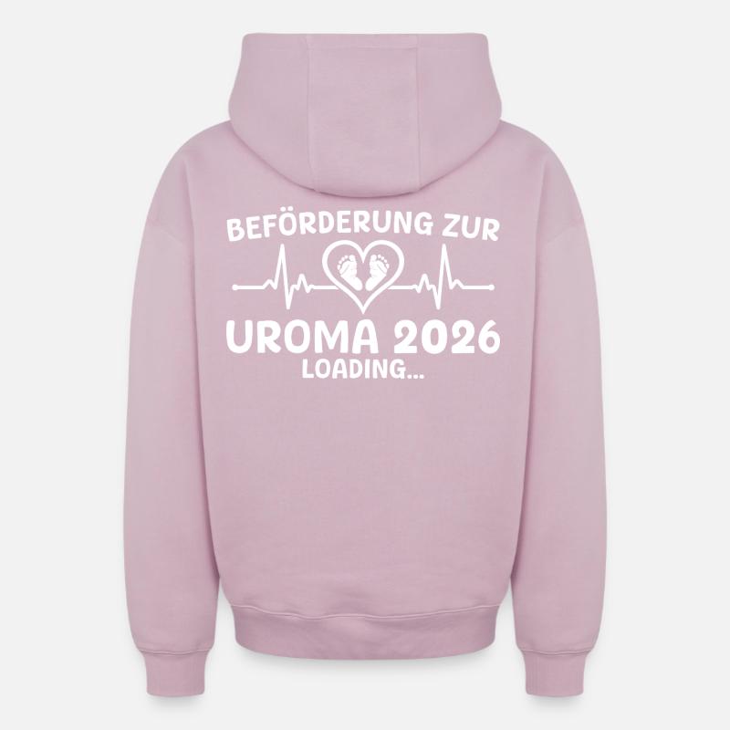 Werdende Uroma 2026 loading - Urgroßmutter - Oversized Heavyweight Unisex Zip Hoodie - Altrosa
