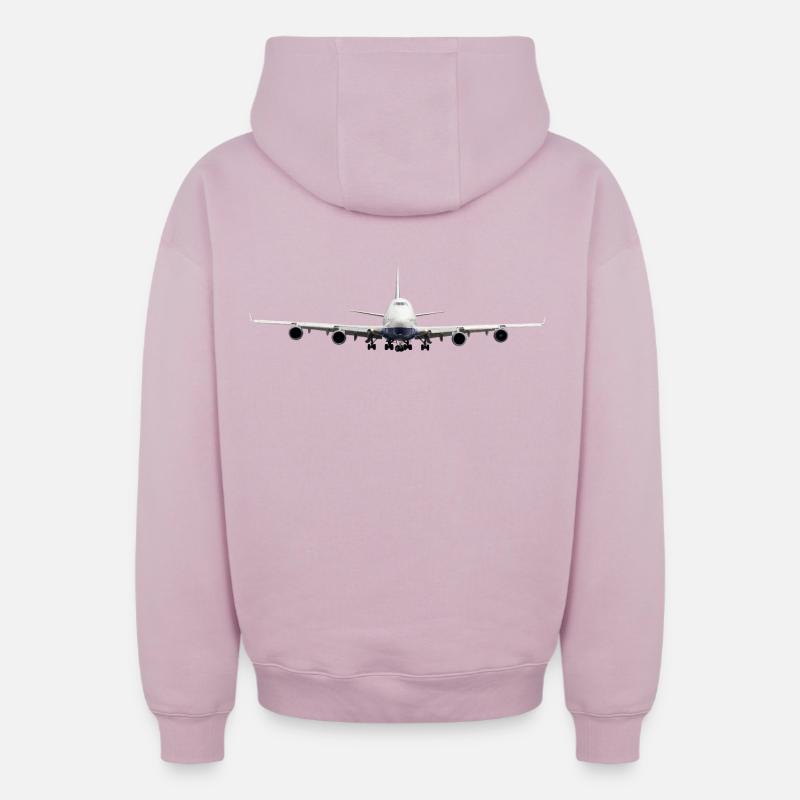 747 - Sweat à capuche unisexe zippé oversize épais SPREAD - rose poudré