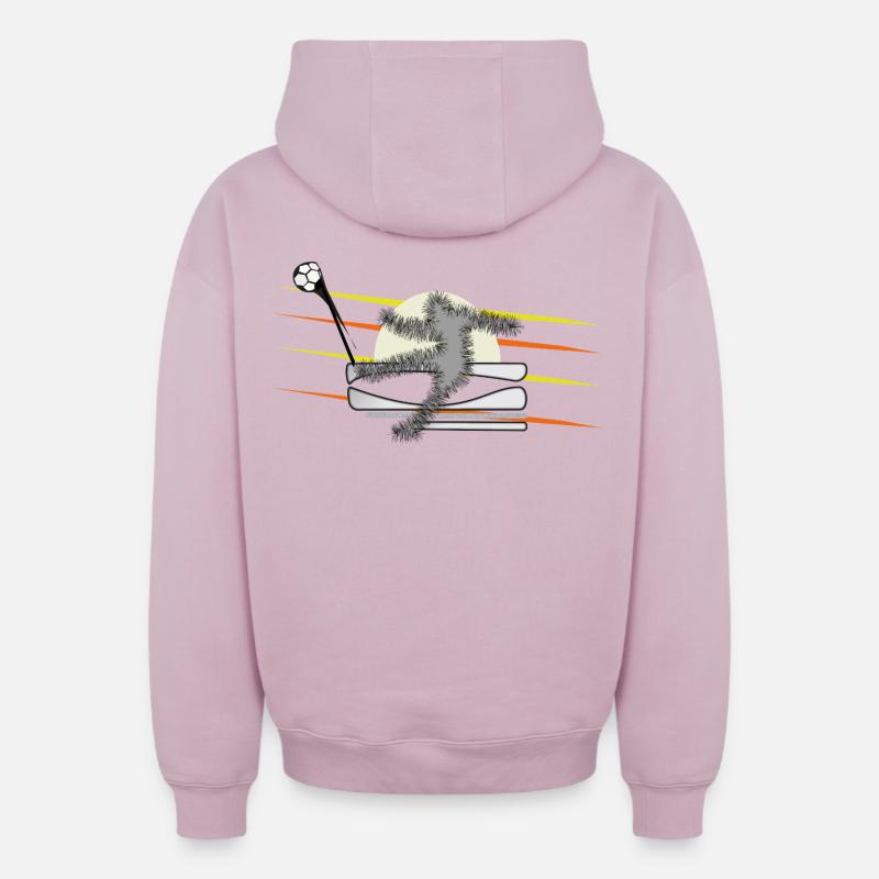 Joueurs de football - Sweat à capuche unisexe zippé oversize épais SPREAD - rose poudré