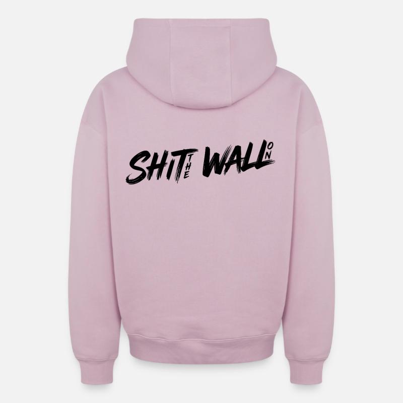 Arrête le mur - Sweat à capuche unisexe zippé oversize épais SPREAD - rose poudré