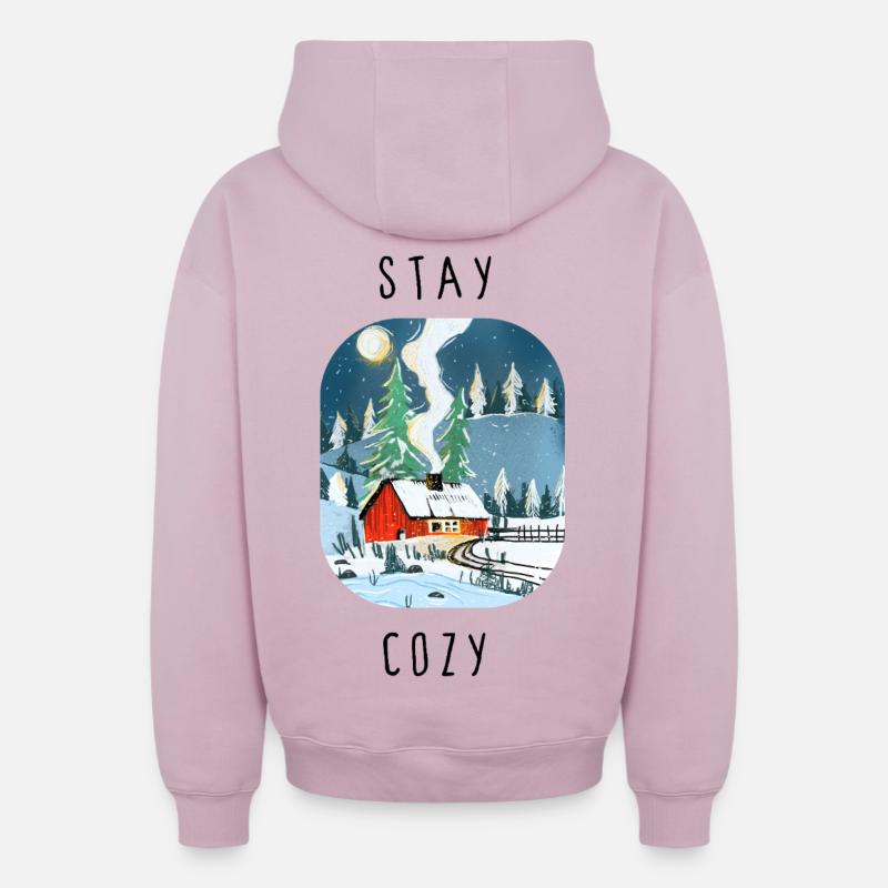 stay_cozy - Sweat à capuche unisexe zippé oversize épais SPREAD - rose poudré