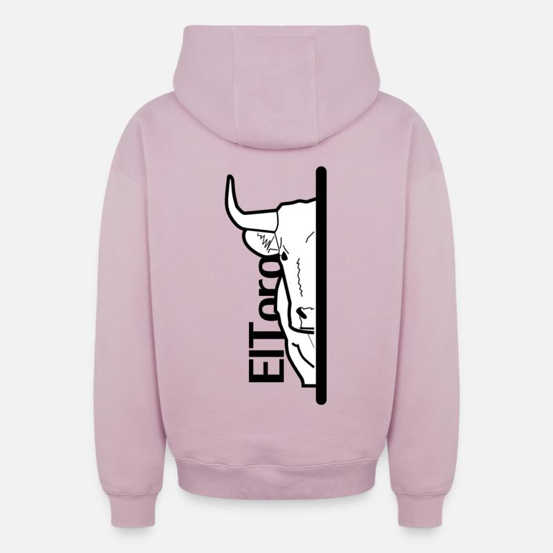 taureau caché - Sweat à capuche unisexe zippé oversize épais SPREAD - rose poudré