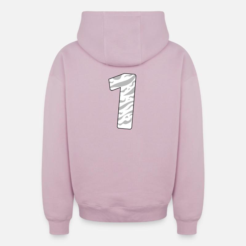 1 - Sweat à capuche unisexe zippé oversize épais SPREAD - rose poudré