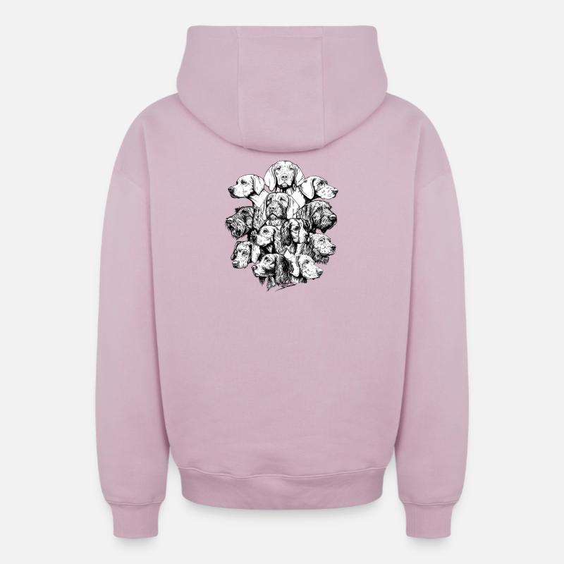Wimmelbild Vorstehhunde - Oversized Heavyweight Unisex Zip Hoodie - Altrosa