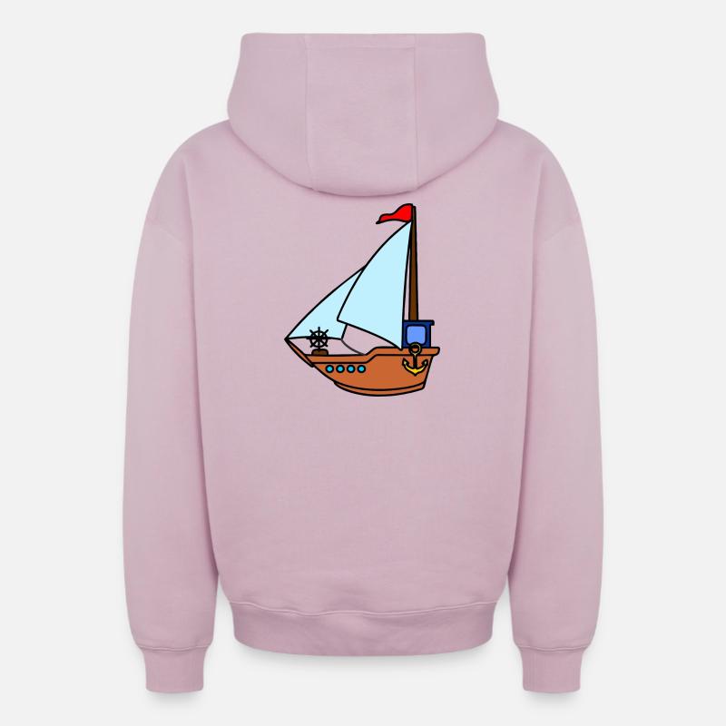 Voilier jouet - Sweat à capuche unisexe zippé oversize épais SPREAD - rose poudré