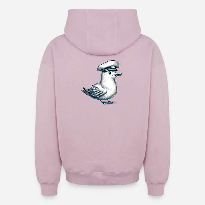 Mouette - Sweat à capuche unisexe zippé oversize épais SPREAD - rose poudré