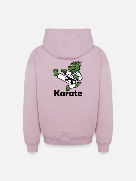 Karaté Dragon - Sweat à capuche unisexe zippé oversize épais SPREAD - rose poudré