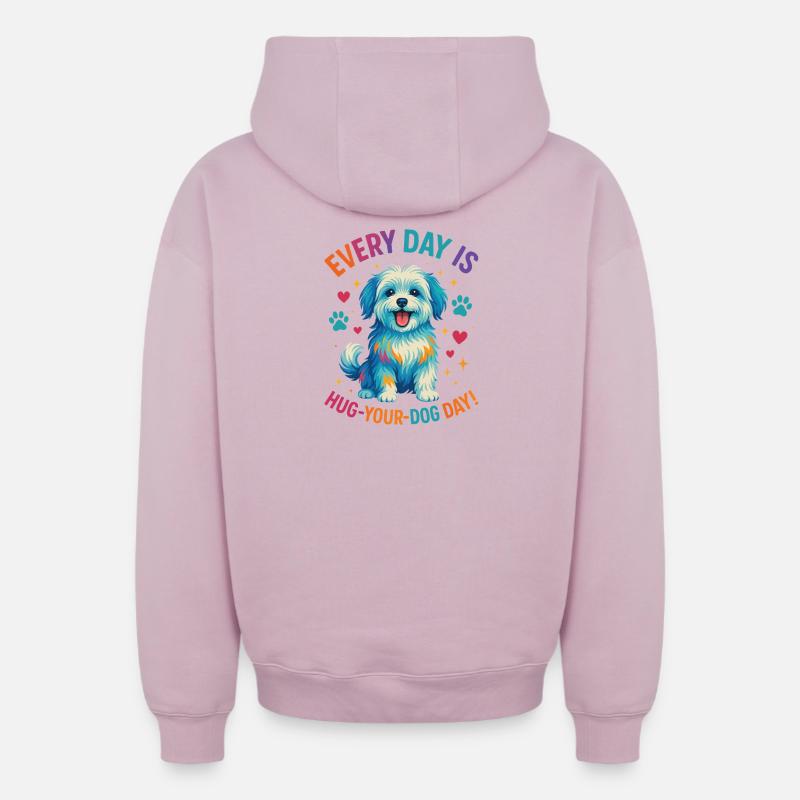 Maltais - Sweat à capuche unisexe zippé oversize épais SPREAD - rose poudré