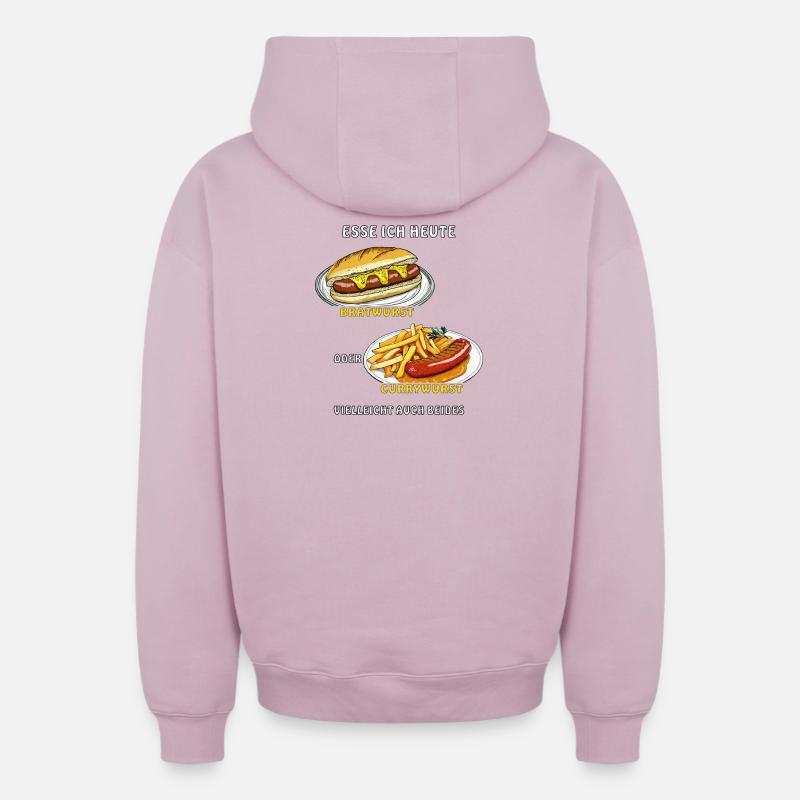 JE MANGE AUJOURD’HUI - Sweat à capuche unisexe zippé oversize épais SPREAD - rose poudré