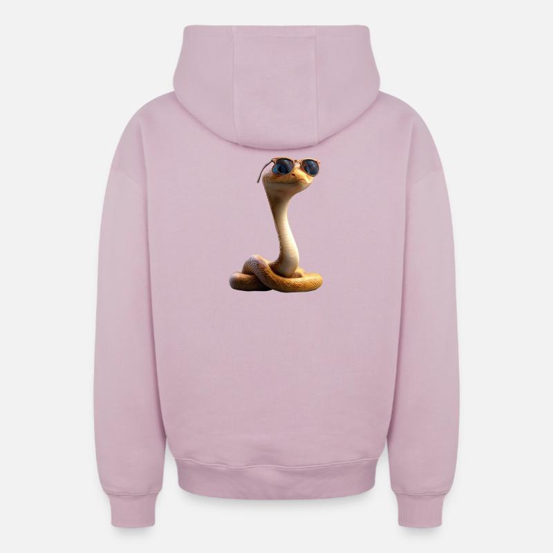 Schlange Python Kobra Klapperschlange Schlangen - Oversized Heavyweight Unisex Zip Hoodie - Altrosa