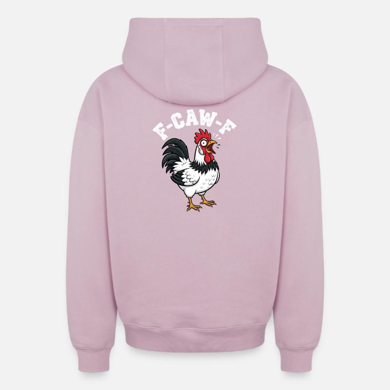 F-Caw-F - Sweat à capuche unisexe zippé oversize épais SPREAD - rose poudré