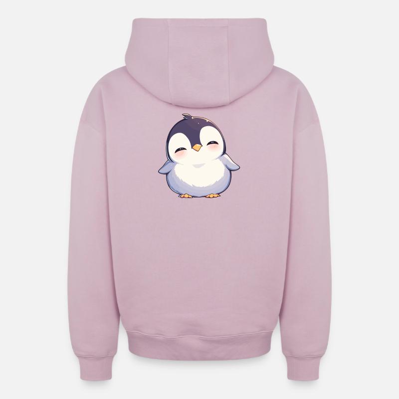 Pingouins Pingouin - Sweat à capuche unisexe zippé oversize épais SPREAD - rose poudré