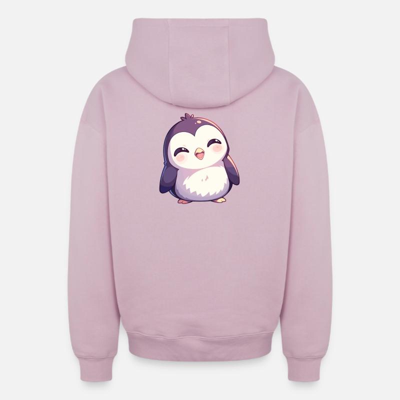 Pingouins Pingouin - Sweat à capuche unisexe zippé oversize épais SPREAD - rose poudré
