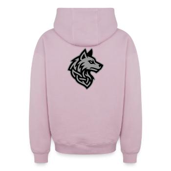 Wolf Kopf Wikinger - Oversized Heavyweight Unisex Zip Hoodie - Altrosa - Hinten - AI Model Male 178 light (178cm)