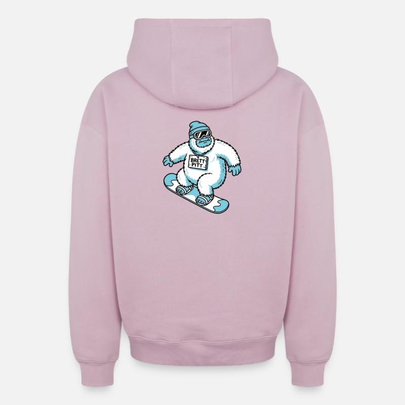 Brett Pitt - Sweat à capuche unisexe zippé oversize épais SPREAD - rose poudré