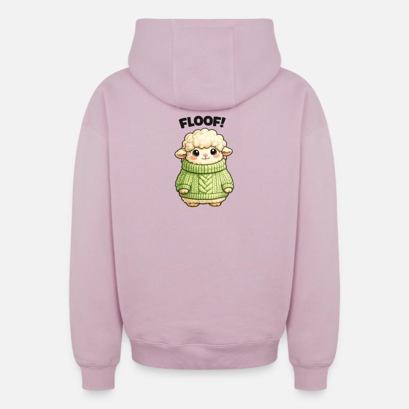 Design de pull mouton câlin - Sweat à capuche unisexe zippé oversize épais SPREAD - rose poudré