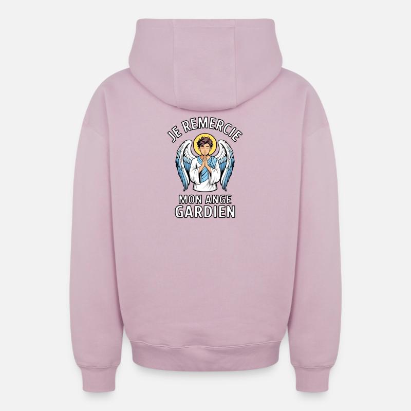 g_ange - Sweat à capuche unisexe zippé oversize épais SPREAD - rose poudré