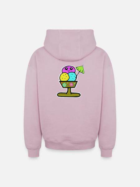 Bunter Eisbecher Eiscreme Eiskreme Eis - Oversized Heavyweight Unisex Zip Hoodie - dusky pink