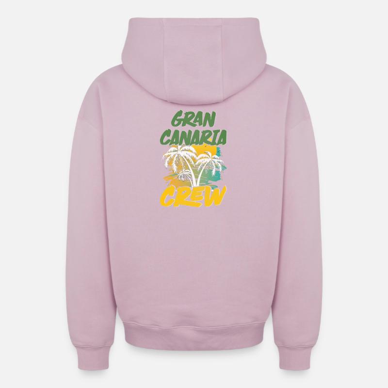 Équipage de Gran Canaria - Sweat à capuche unisexe zippé oversize épais SPREAD - rose poudré