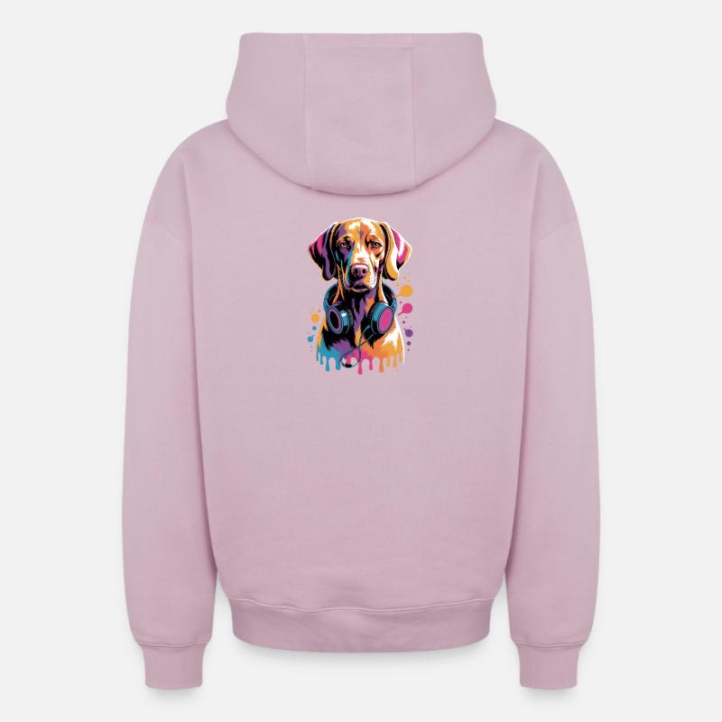 Viszla - Sweat à capuche unisexe zippé oversize épais SPREAD - rose poudré