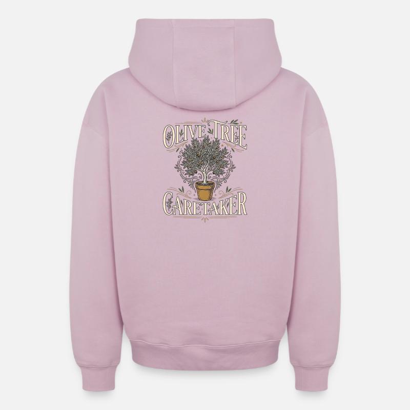 Olive Tree - Sweat à capuche unisexe zippé oversize épais SPREAD - rose poudré